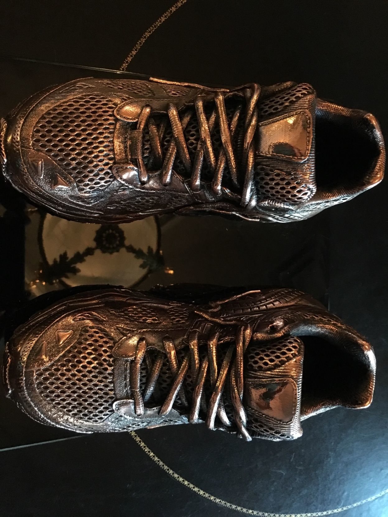 bronzed shoes